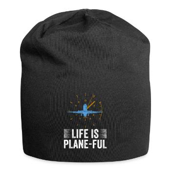 Airline Pilot Aviation Captain Jumbo Jet - Jersey Beanie - black - Front