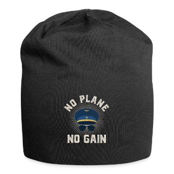 Airline Pilot Aviation Flight Captain Jumbo Jet - Jersey Beanie - black - Front