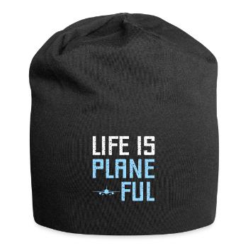 Airline Pilot Aviation Flight Captain Jumbo Jet - Jersey Beanie - black - Front
