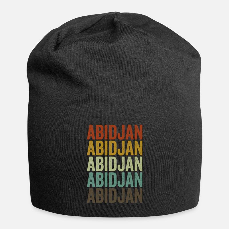 Abidjan Côte d’Ivoire Retro Vintage - Bonnet en jersey - noir