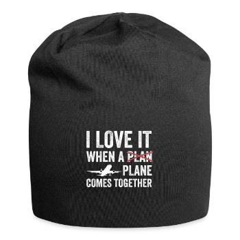 Captain Airline Pilot Jumbo Jet - Jersey Beanie - black - Front