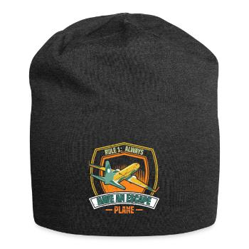 Fluggesellschaft Pilot Flugkapitän Spruch - Jersey-Beanie - Anthrazit - Vorne