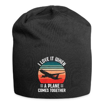 Pilote de ligne Avion Avion Avion Avion Jeu de mots - Bonnet en jersey - noir - Devant