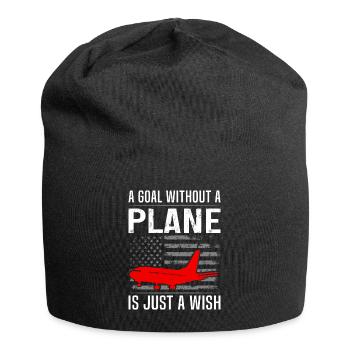 Zitat eines Airline-Piloten - Jersey-Beanie - Schwarz - Vorne