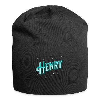 Henry Namen personalisiert - Jersey-Beanie - Schwarz - Vorne