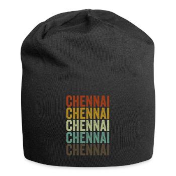 Chennai Inde Rétro Vintage - Bonnet en jersey - noir - Devant
