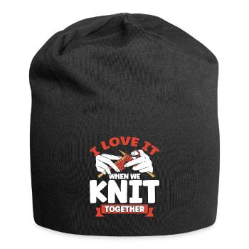 Knitting Knitting Knitting Lovers Gift - Jersey Beanie - black - Front