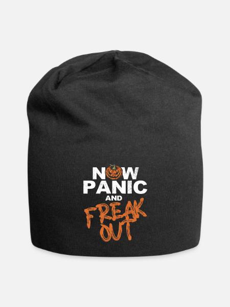Horror Halloween Jetzt Panik Gruselig - Jersey-Beanie - Schwarz