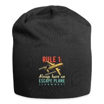 Always have an escape plane pun for a - Jersey Beanie - black - Front