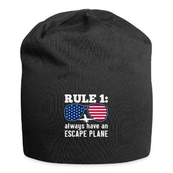 Always have an escape plane pun pilot - Jersey Beanie - black - Front