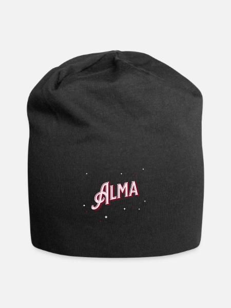 Alma Namen personalisiert - Jersey-Beanie - Schwarz