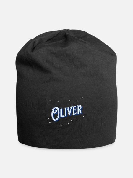Oliver Namen personalisiert - Jersey-Beanie - Schwarz