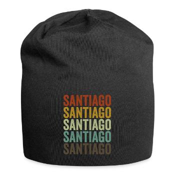 Santiago Chili Rétro Vintage - Bonnet en jersey - noir - Devant