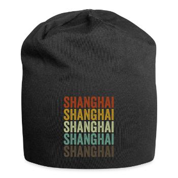 Shanghai China Retro Vintage - Jersey-Beanie - Schwarz - Vorne
