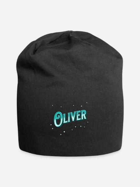 Oliver Namen personalisiert - Jersey-Beanie - Schwarz