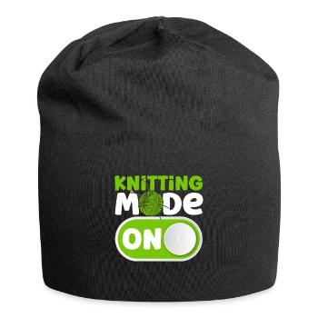Garn stricken Stricken Stricken Liebhaber Geschenk - Jersey-Beanie - Schwarz - Vorne