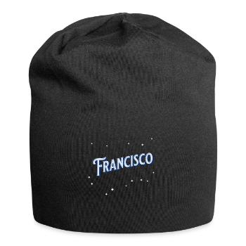 Francisco Namen personalisiert - Jersey-Beanie - Schwarz - Vorne
