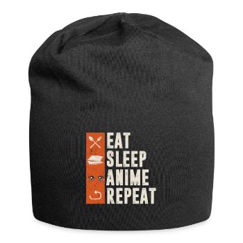 Sleep Anime Repeat - Jersey Beanie - black - Front