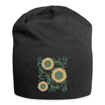 Baroque Esthétique Tournesol Motif Dark Academia - Bonnet en jersey - noir - Devant