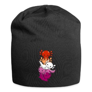 Subtle Lesbian Pride Flag Kawaii Axolotl LGBTQ - Jersey Beanie - black - Front