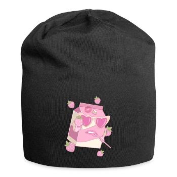 Coquette Esthétique Lait de Fraise Rose Centre-Ville - Bonnet en jersey - noir - Devant