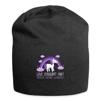 Anti Häusliche Gewalt Love Shouldn't Hurt - Jersey-Beanie - Schwarz - Vorne