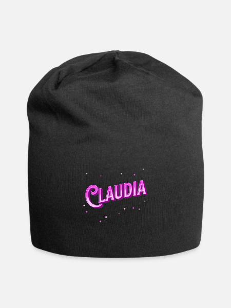 Claudia Namen personalisiert - Jersey-Beanie - Schwarz