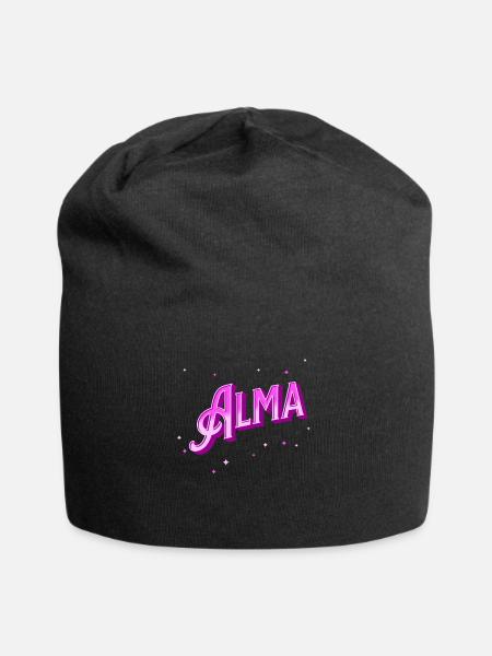 Alma Namen personalisiert - Jersey-Beanie - Schwarz