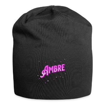 Nom Ambre personnalisé - Bonnet en jersey - noir - Devant
