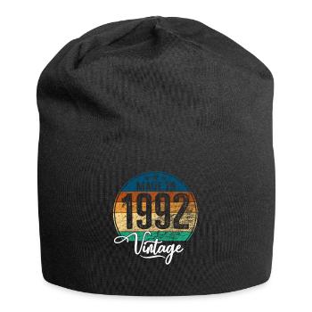 Millésime Fabriqué en 1992 Année de naissance 1992 Anniversaire - Bonnet en jersey - noir - Devant