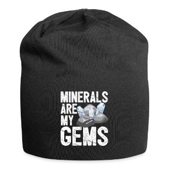 Funny geologist on a stone hunt - Jersey Beanie - black - Front