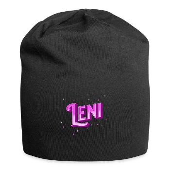 Leni Namen personalisiert - Jersey-Beanie - Schwarz - Vorne