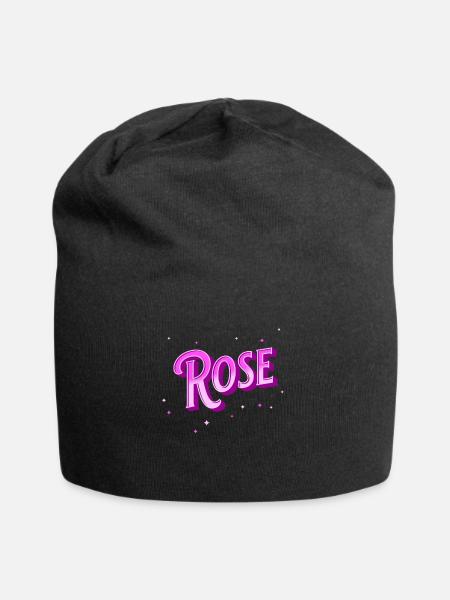 Rose Namen personalisiert - Jersey-Beanie - Schwarz