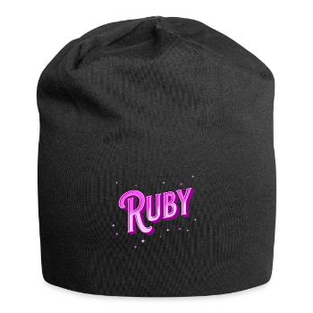 Nom rubis personnalisé - Bonnet en jersey - noir - Devant