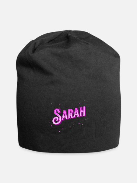 Sarah Namen personalisiert - Jersey-Beanie - Schwarz