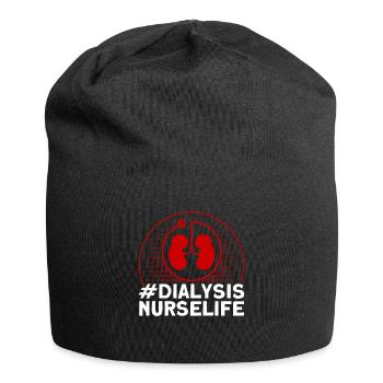 Dialyse Behandlung Dialyse Schwester Krankenschwes - Jersey-Beanie - Schwarz - Vorne