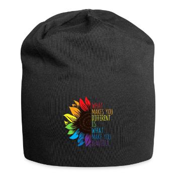 Tournesol de sensibilisation à l’autisme - Bonnet en jersey - noir - Devant