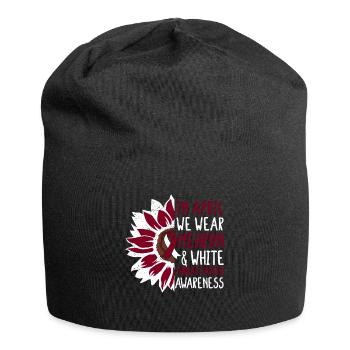 Kehlkopfkrebs Awareness Sonnenblume - Jersey-Beanie - Schwarz - Vorne