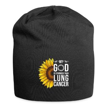 Lungenkrebs Awareness Sonnenblume - Jersey-Beanie - Schwarz - Vorne
