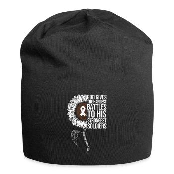 Lungenkrebs Awareness Sonnenblume - Jersey-Beanie - Schwarz - Vorne