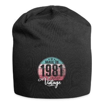 Vintage Made in 1981 Geburtsjahr 1981 Geburtstag - Jersey-Beanie - Schwarz - Vorne