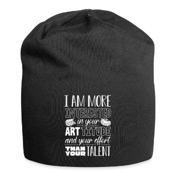 Art teacher, interested in artitude effort - Jersey Beanie - black - Front