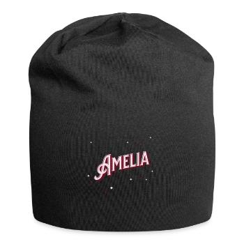 Amelia Namen personalisiert - Jersey-Beanie - Schwarz - Vorne