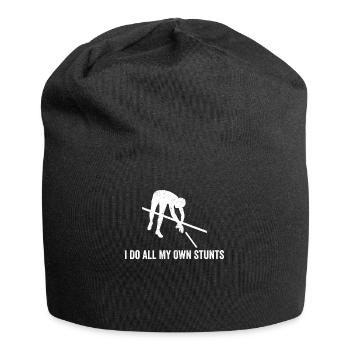 Lustiger Stabhochsprung Stabhochsprung - Jersey-Beanie - Schwarz - Vorne