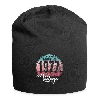 Millésime Fabriqué en 1977 Année de naissance 1977 Anniversaire - Bonnet en jersey - noir - Devant