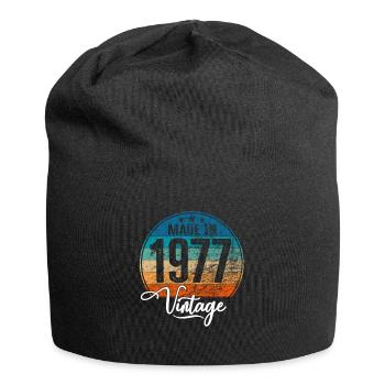 Millésime Fabriqué en 1977 Année de naissance 1977 Anniversaire - Bonnet en jersey - noir - Devant