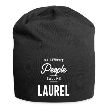 Laurel Personalized Name - Jersey Beanie - black - Front