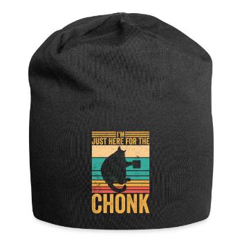 Chonk Meme Cat I'm Just Here for the Chonk - Jersey Beanie - black - Front