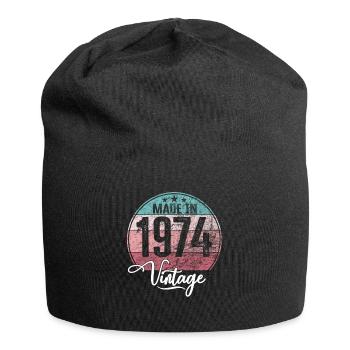Millésime Fabriqué en 1974 Année de naissance 1974 Anniversaire - Bonnet en jersey - noir - Devant