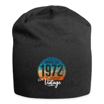 Millésime Fabriqué en 1972 Année de naissance 1972 Anniversaire - Bonnet en jersey - noir - Devant